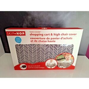 Skip Hop Shopping Cart & High Chair Cover Grey Feather black gray new in pkg